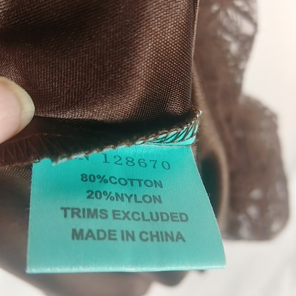 CowGirl Hardware Lace Aline Dress Women S Button Detail Empire Waist Brown - Picture 7 of 9